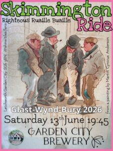 Flyer for Skimmington Ride at the Garden City Brewery festival